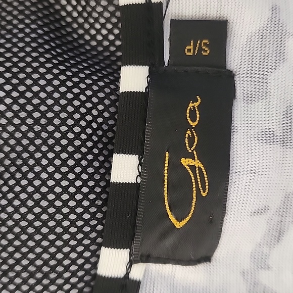 (S) Gea Mesh Stripes Patchwork Lace Top Business Casual Floral Unique Style - Picture 3 of 9